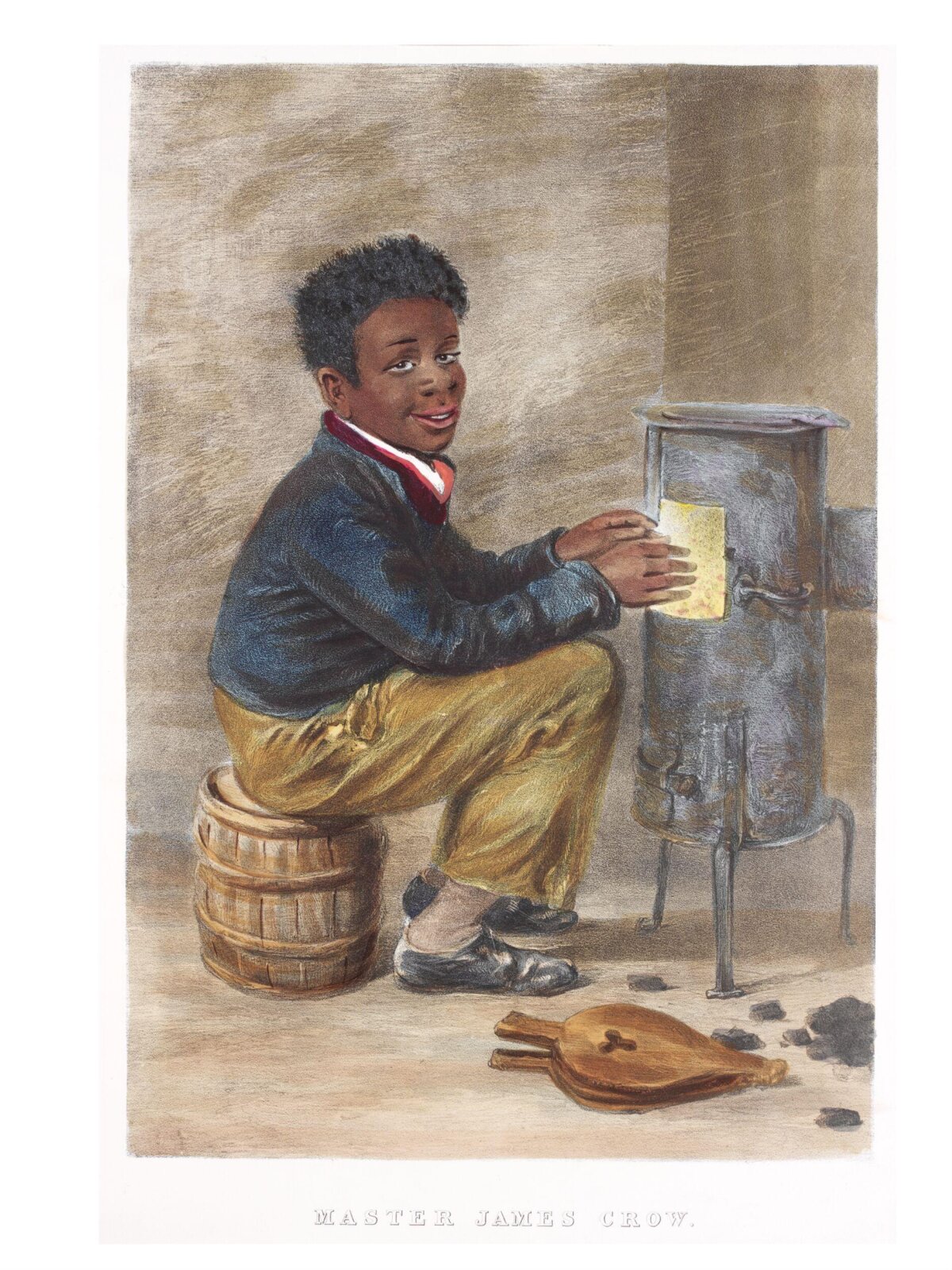 Master James Crow Warming By Stove