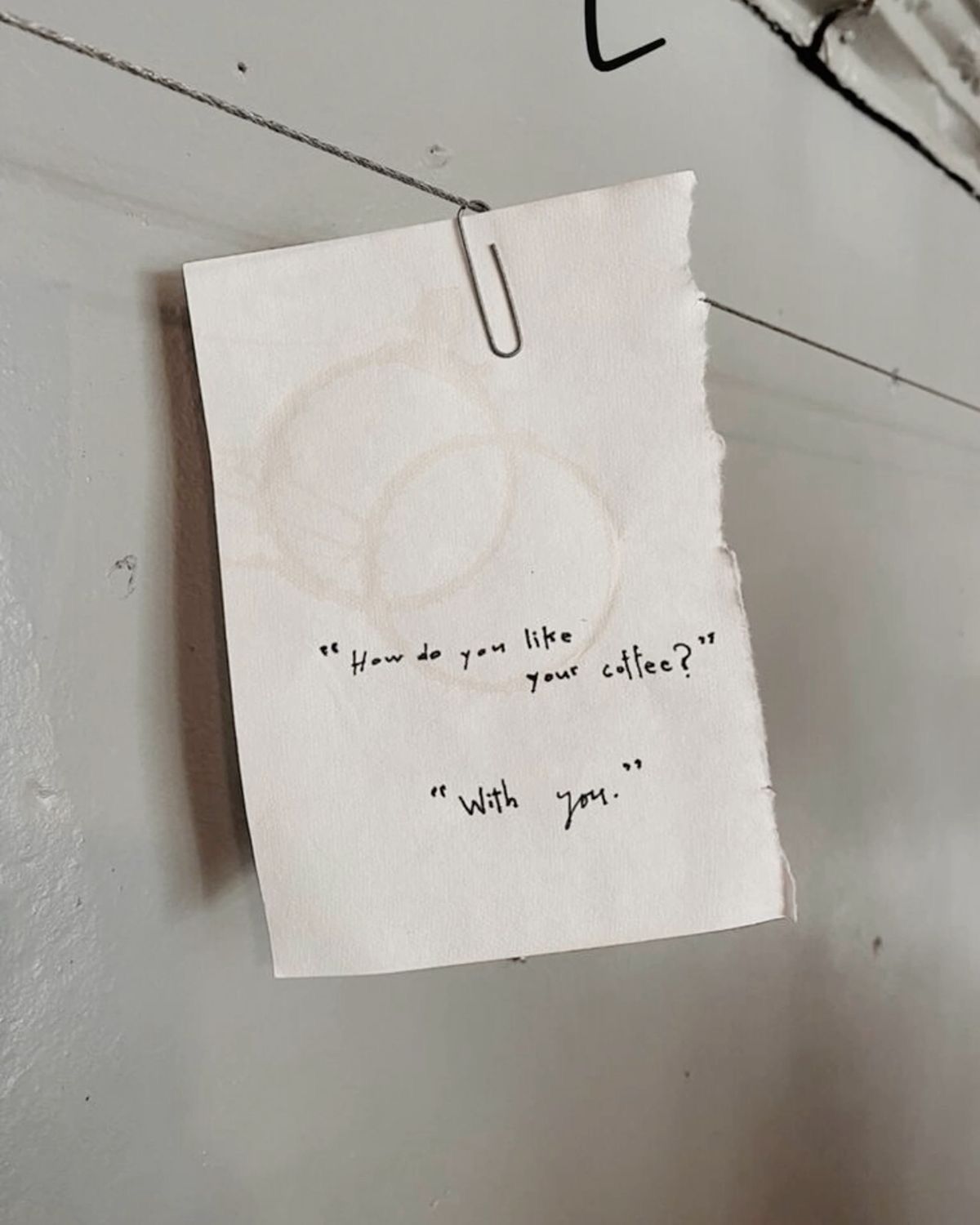 Romantic Coffee Quote Handwritten Note