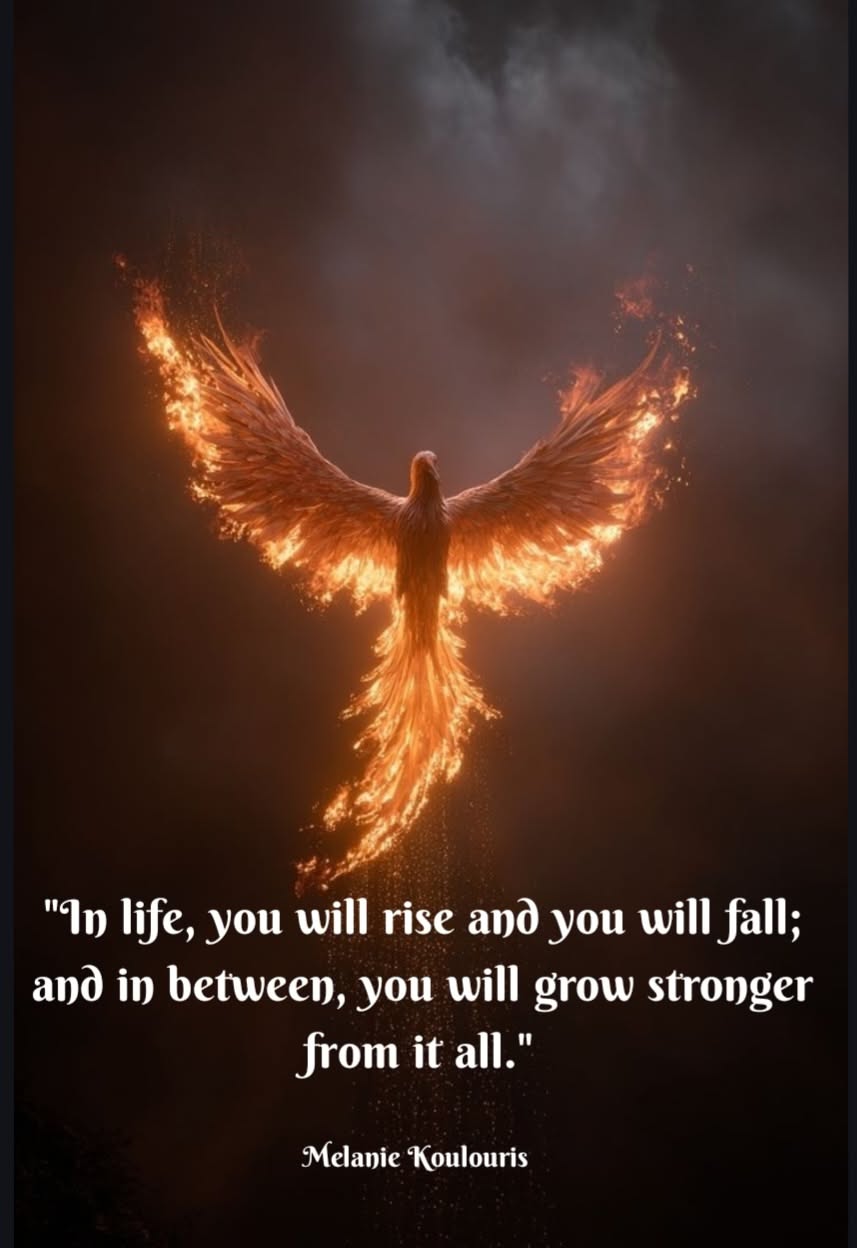 Fiery Phoenix With Motivational Quote