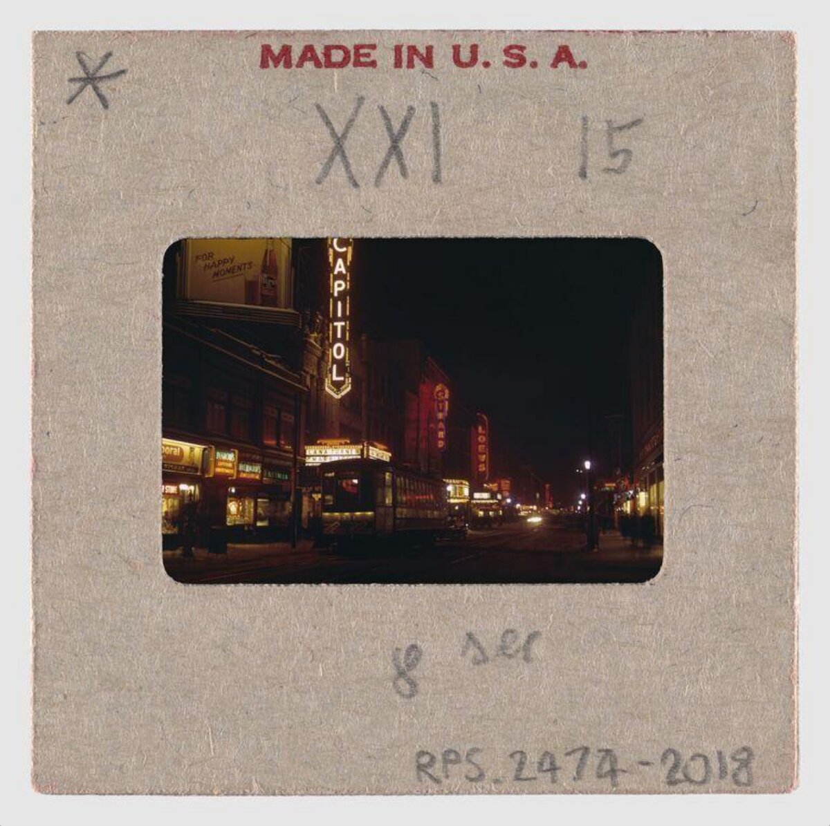 Vintage US City Night Street Scene