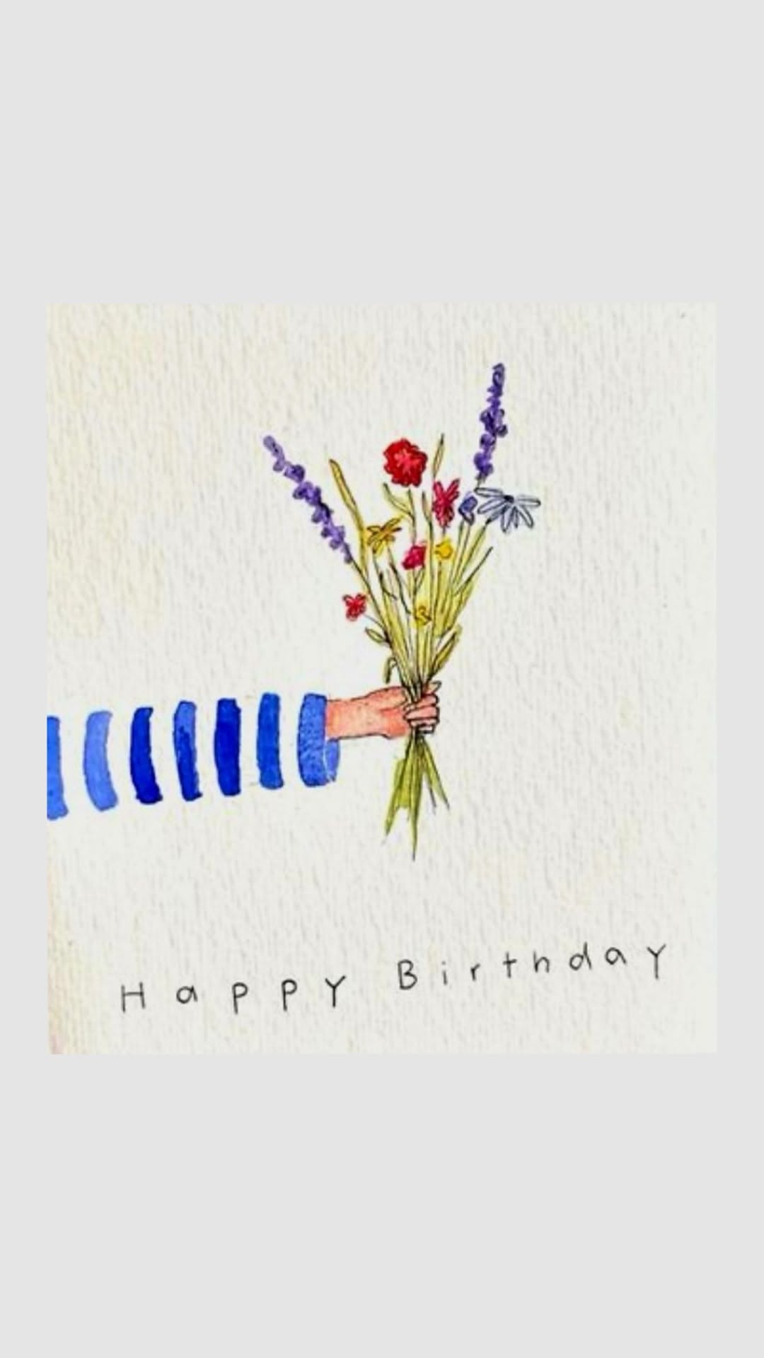 Happy Birthday Bouquet Illustration