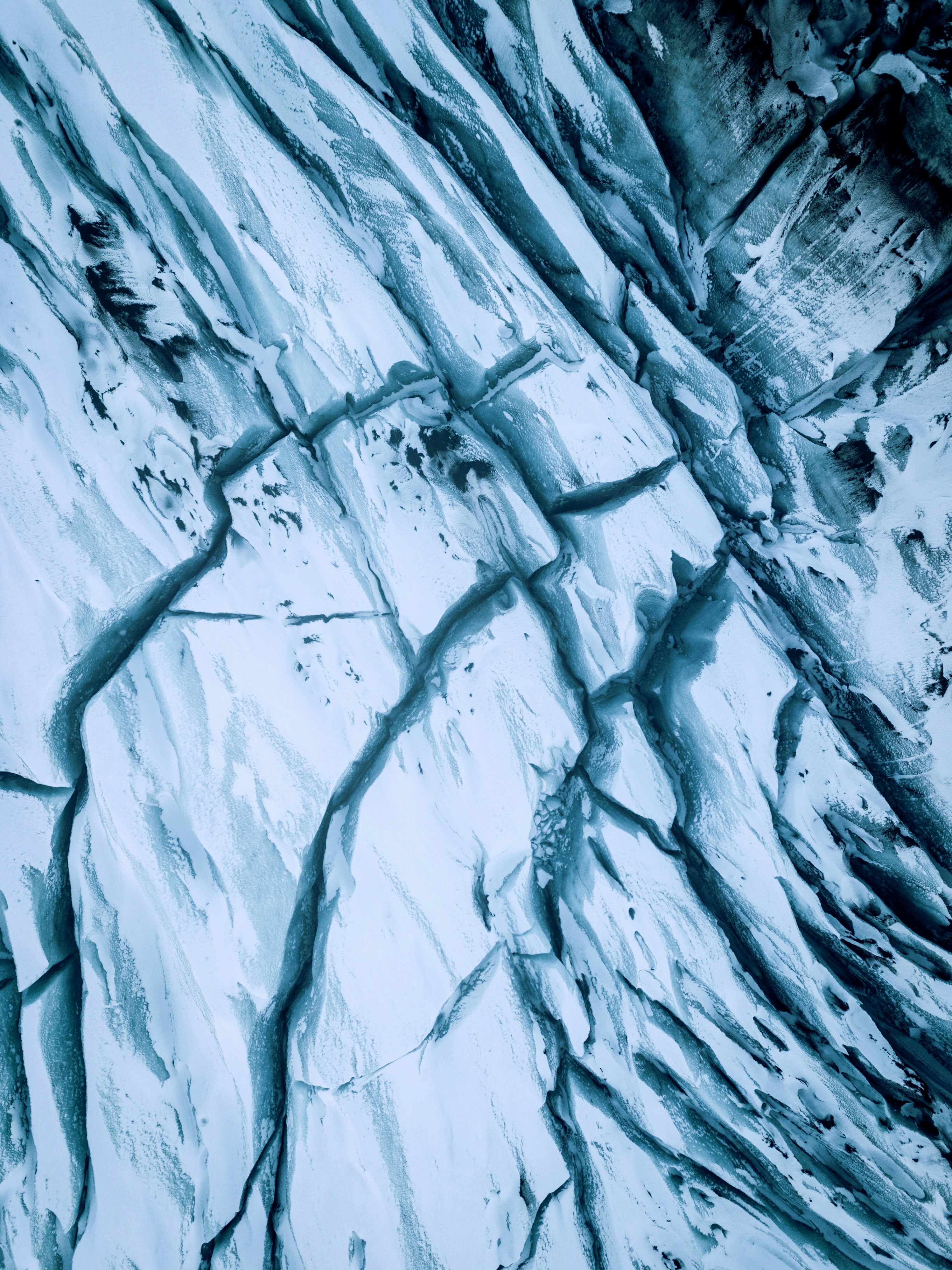 Cracked Glacial Ice Surface