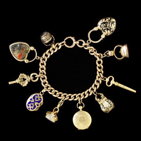 Vintage Gold Charm Bracelet