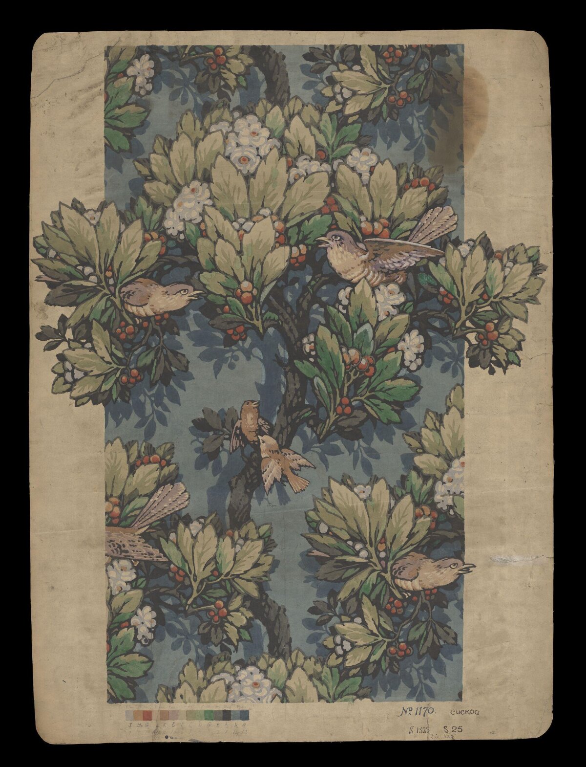 Cuckoo Bird Floral Pattern Design
