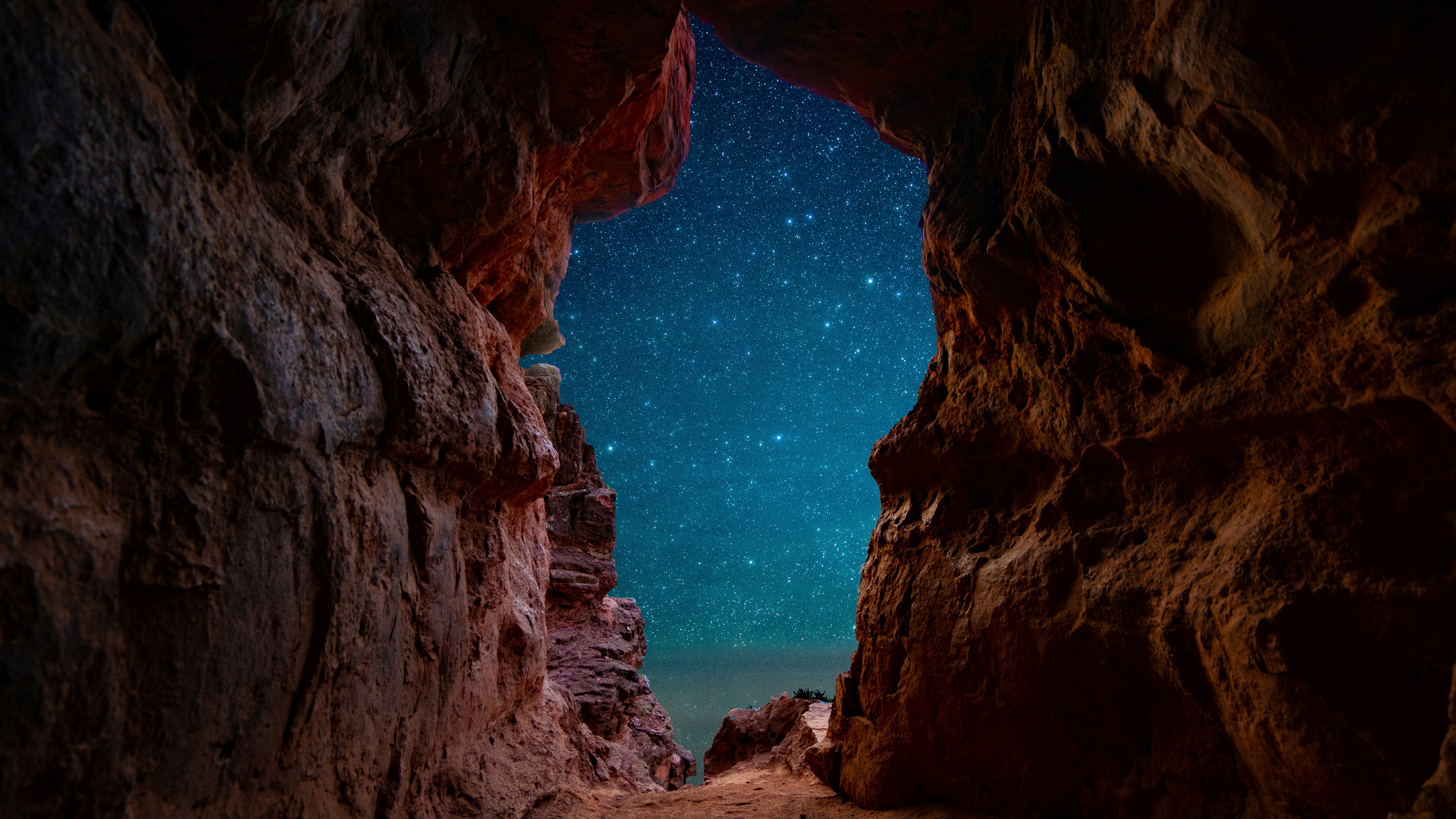 Starry Night View from Cave
