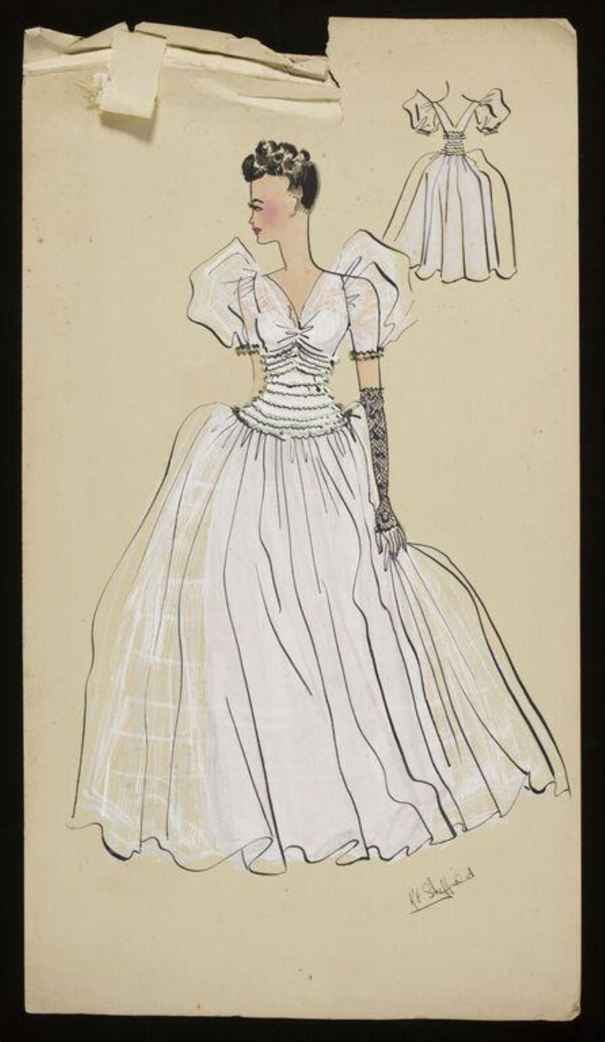 Vintage Ball Gown Fashion Sketch