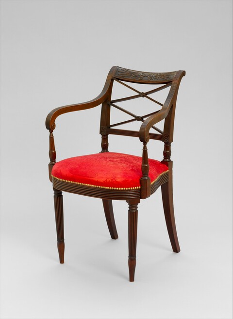 Antique Carved Wooden Armchair