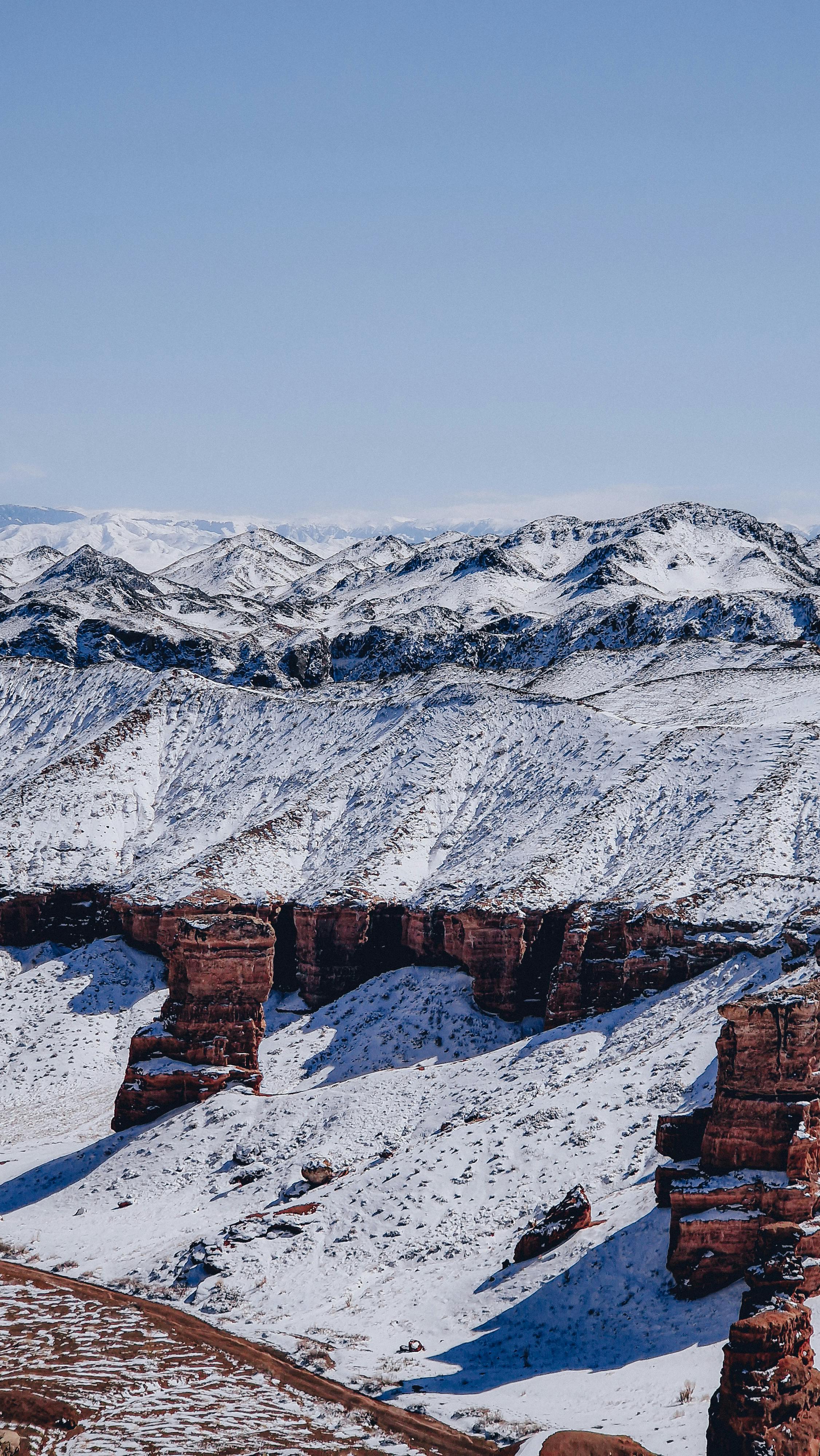 Snow-covered Mountain Canyon Landscape