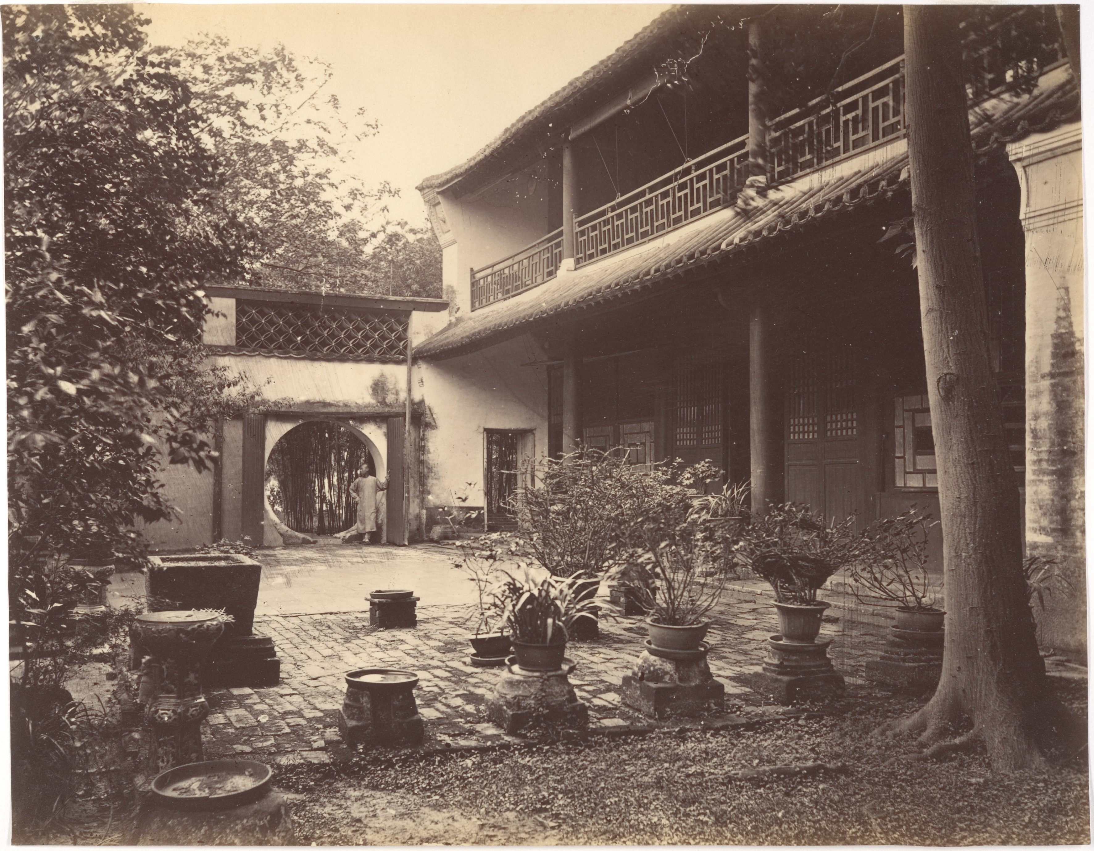 Old Photo of Chinese Traditional Courtyard