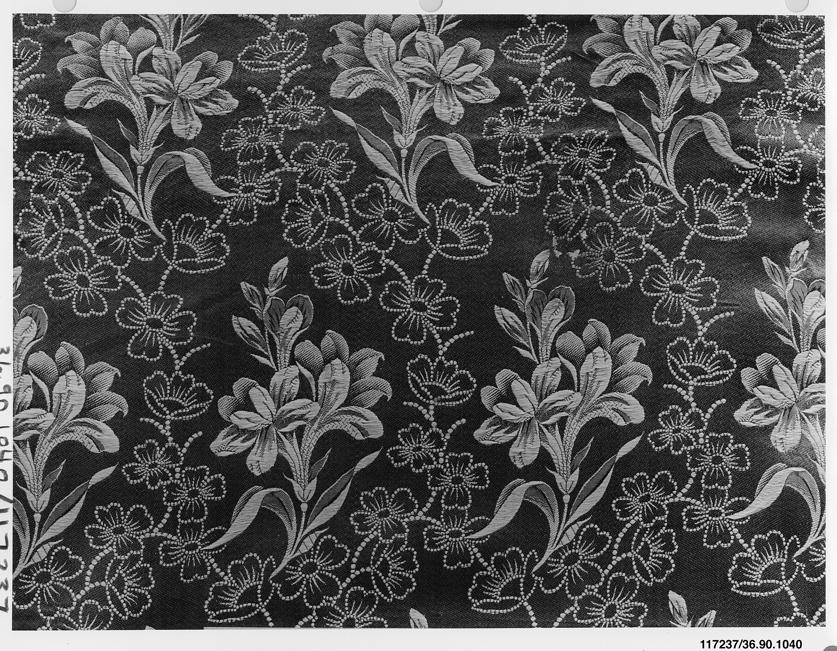 Monochrome Floral Woven Textile Pattern