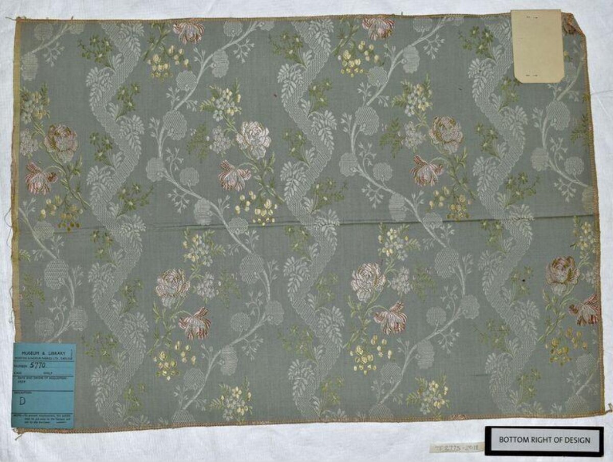 Vintage Floral Woven Fabric Sample