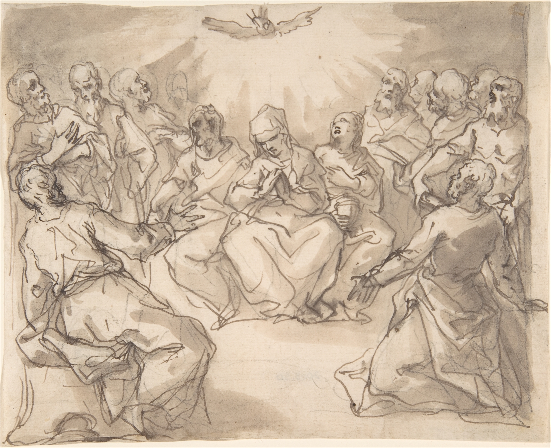 Pentecost Ink Wash Sketch