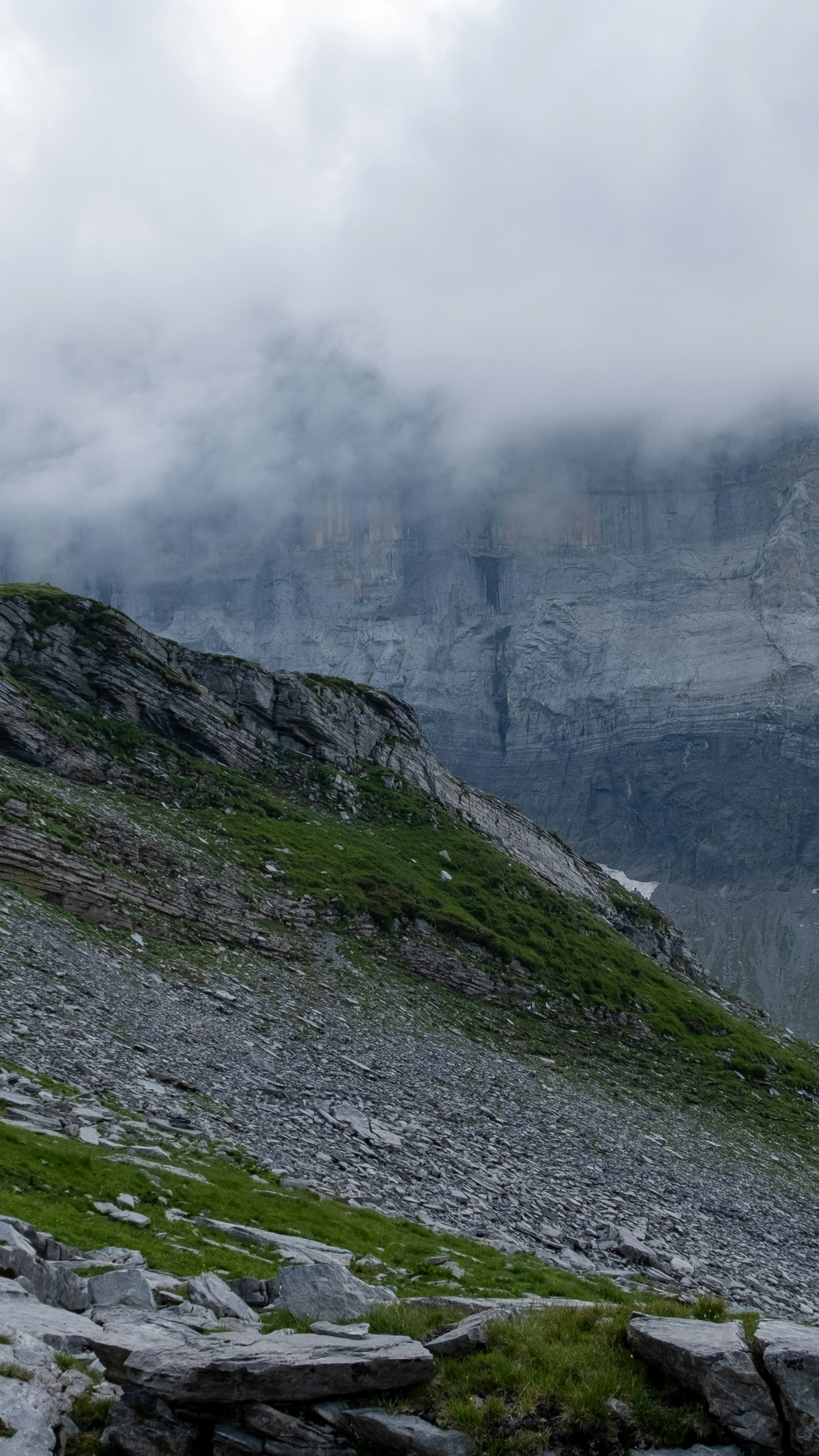 Misty Rocky Mountain Cliffs