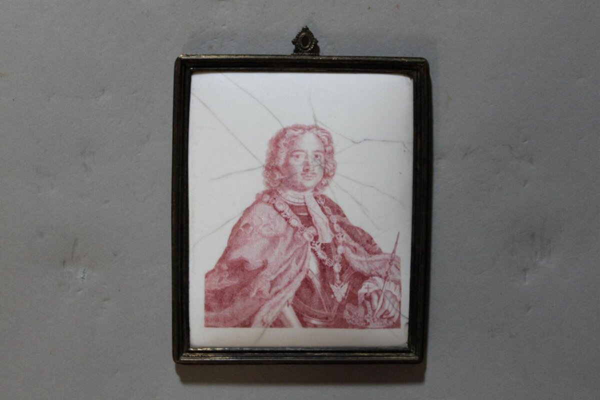 Framed Broken Ceramic Portrait Plaque