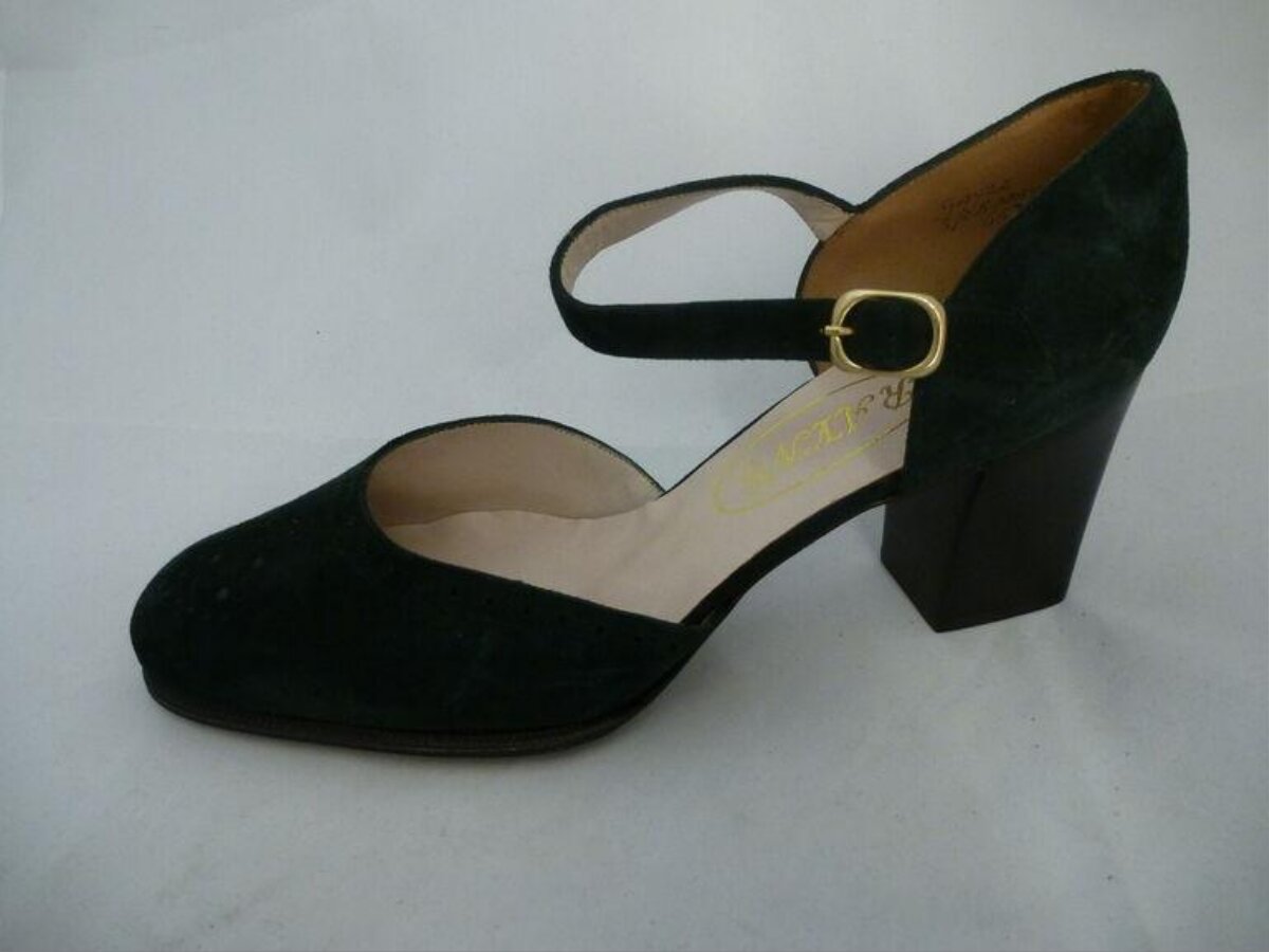 Black Suede Ankle Strap High Heel
