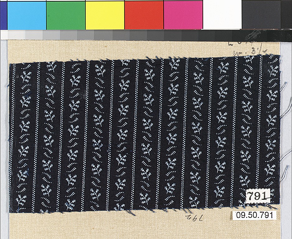 Black Floral Striped Fabric Swatch