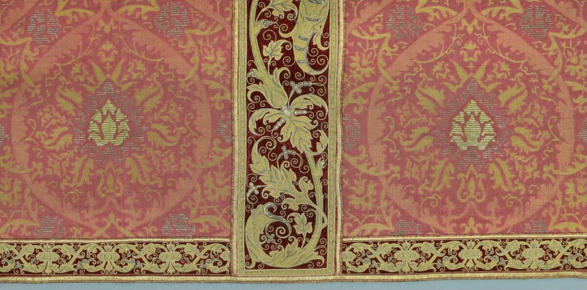Pink and Gold Antique Woven Textile