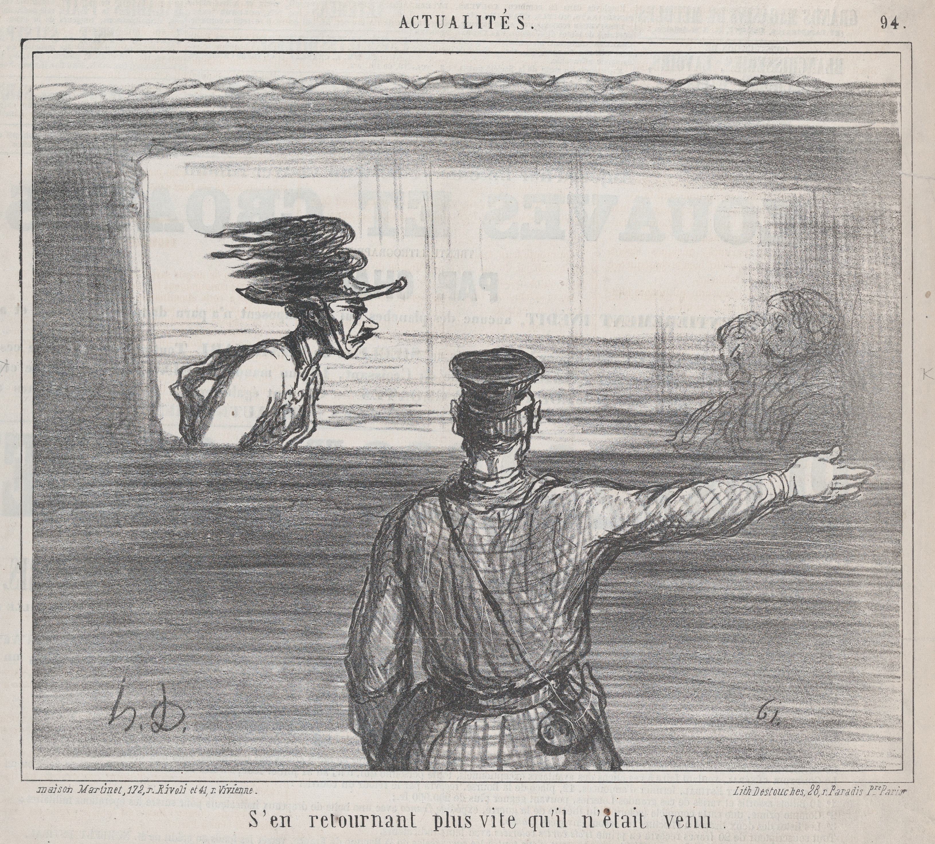 Vintage French Political Cartoon