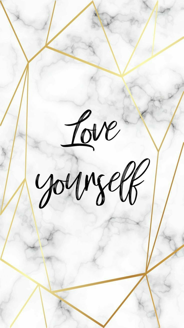 Love Yourself Quote on Marble Background