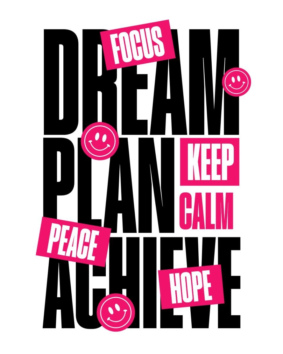Dream Plan Achieve Motivational Graphic