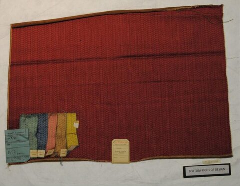 Vintage Red Fabric Sample Card