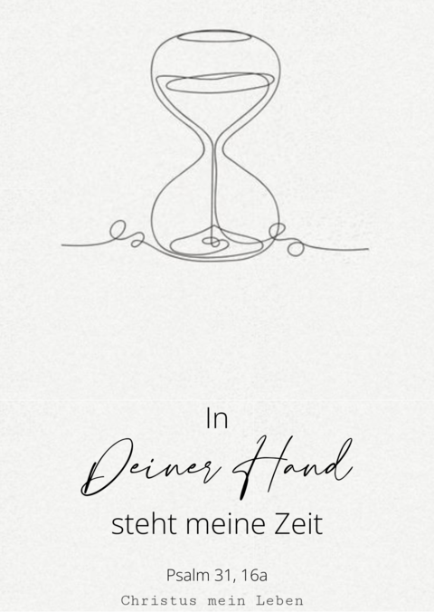 One-Line Hourglass German Bible Verse Art