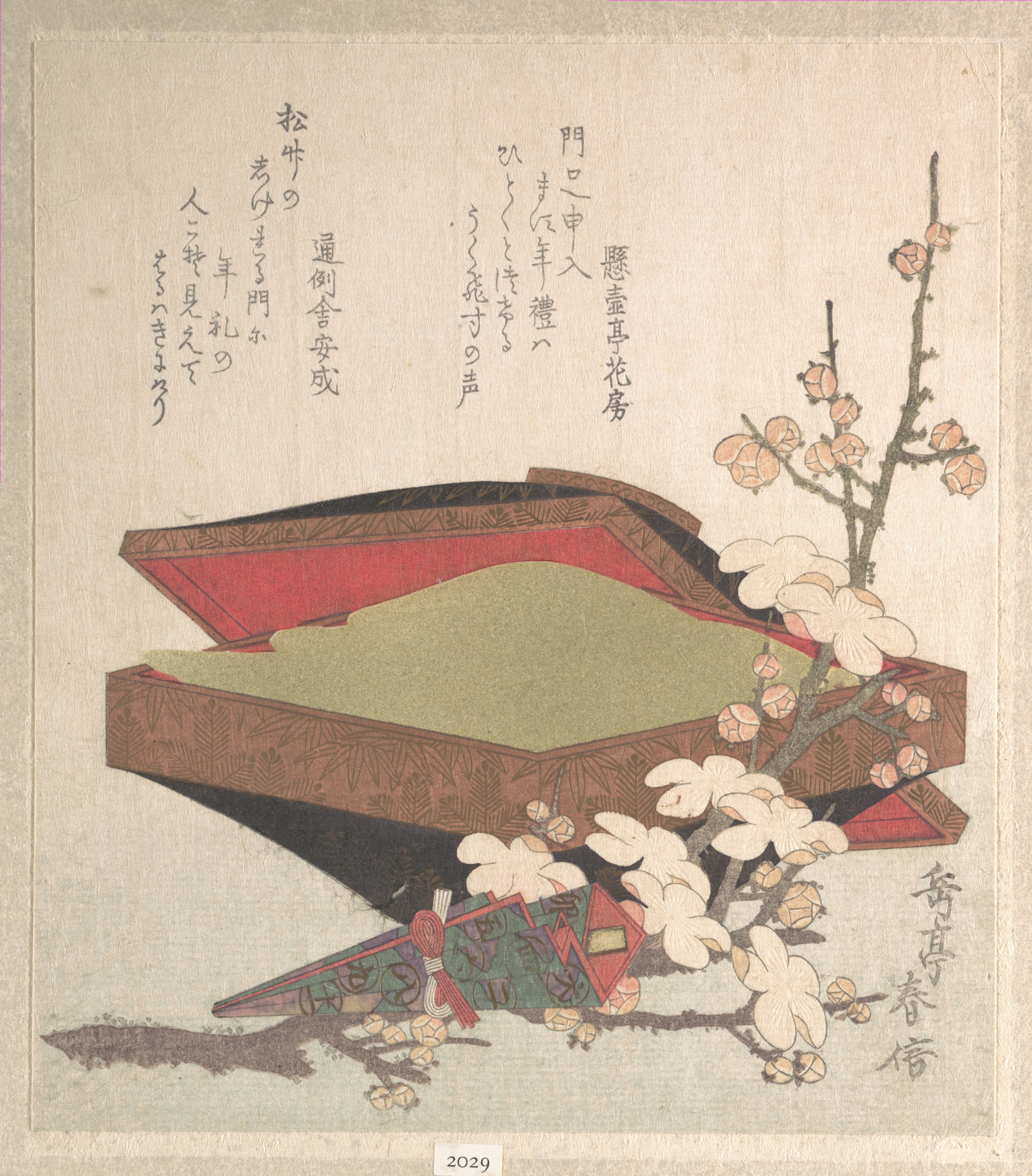 Plum Blossom and Gift Box Ukiyo-e