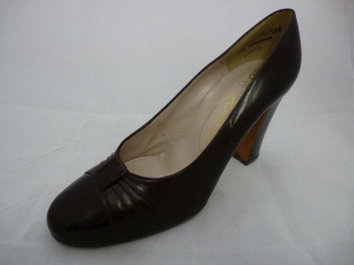 Brown Leather High Heel Pump