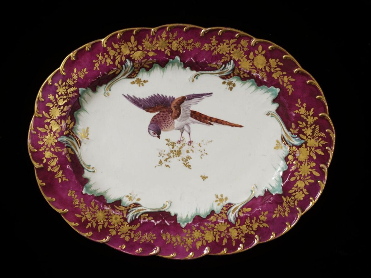 Hand-Painted Bird Porcelain Platter