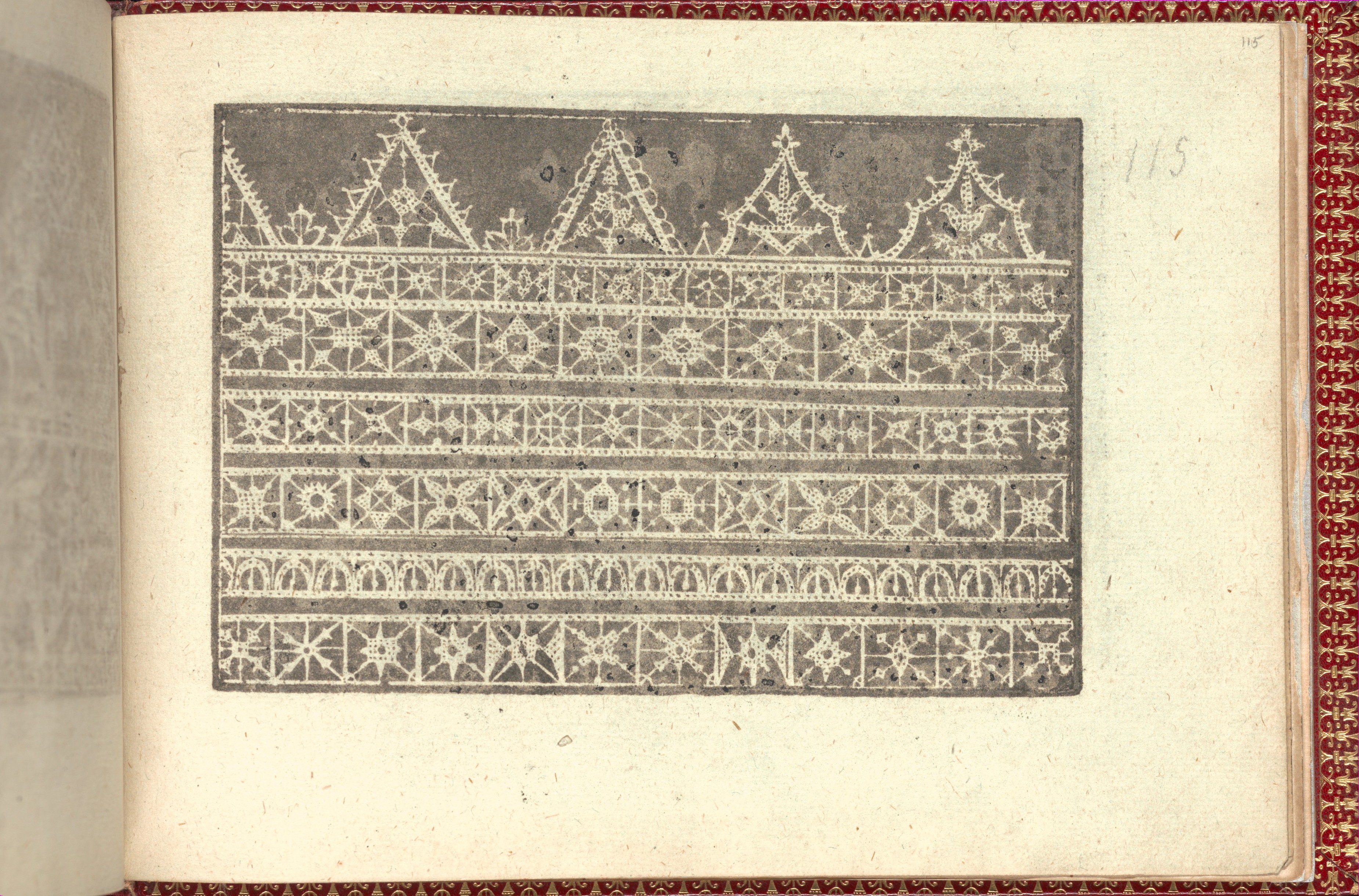Vintage Lace Pattern on Antique Book Page