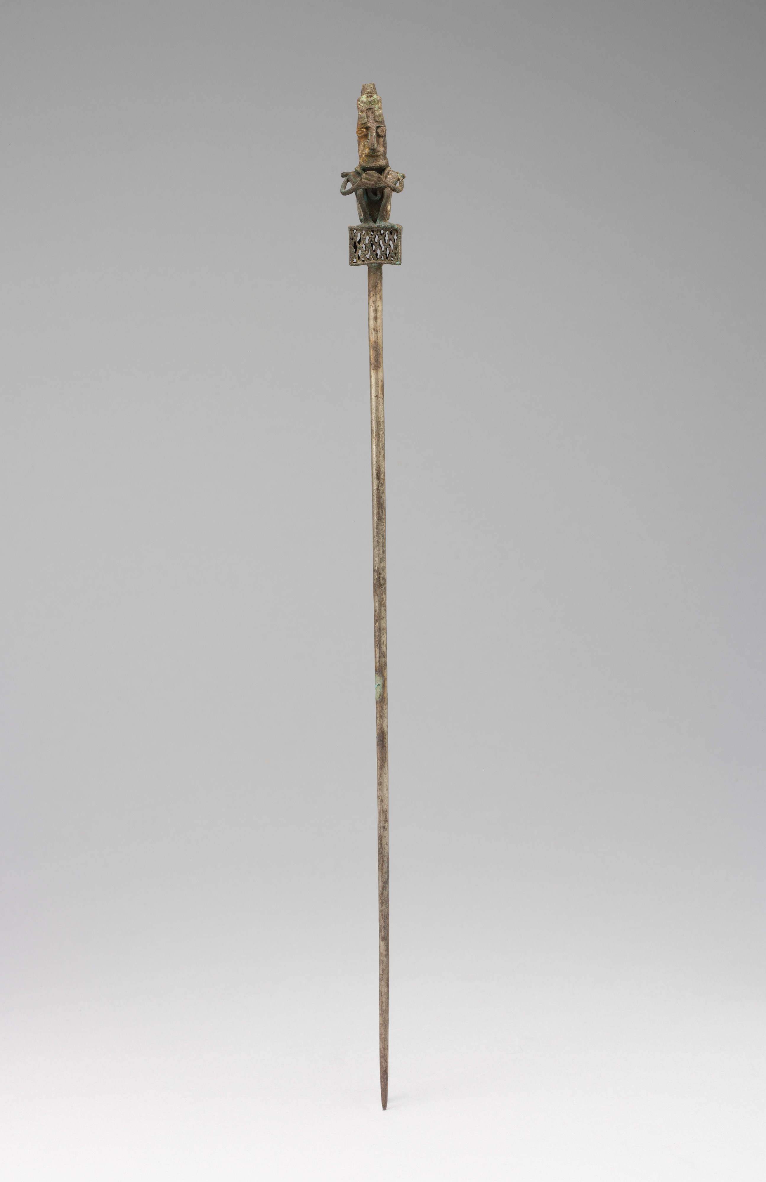 Ancient Carved Bronze Hairpin