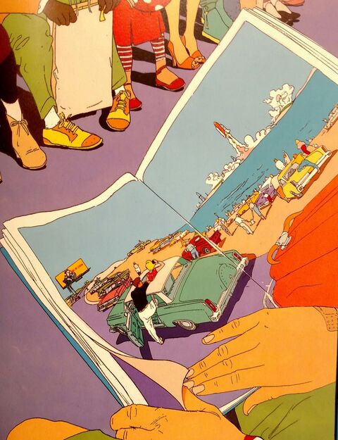 Hands Holding Open Illustrated Book