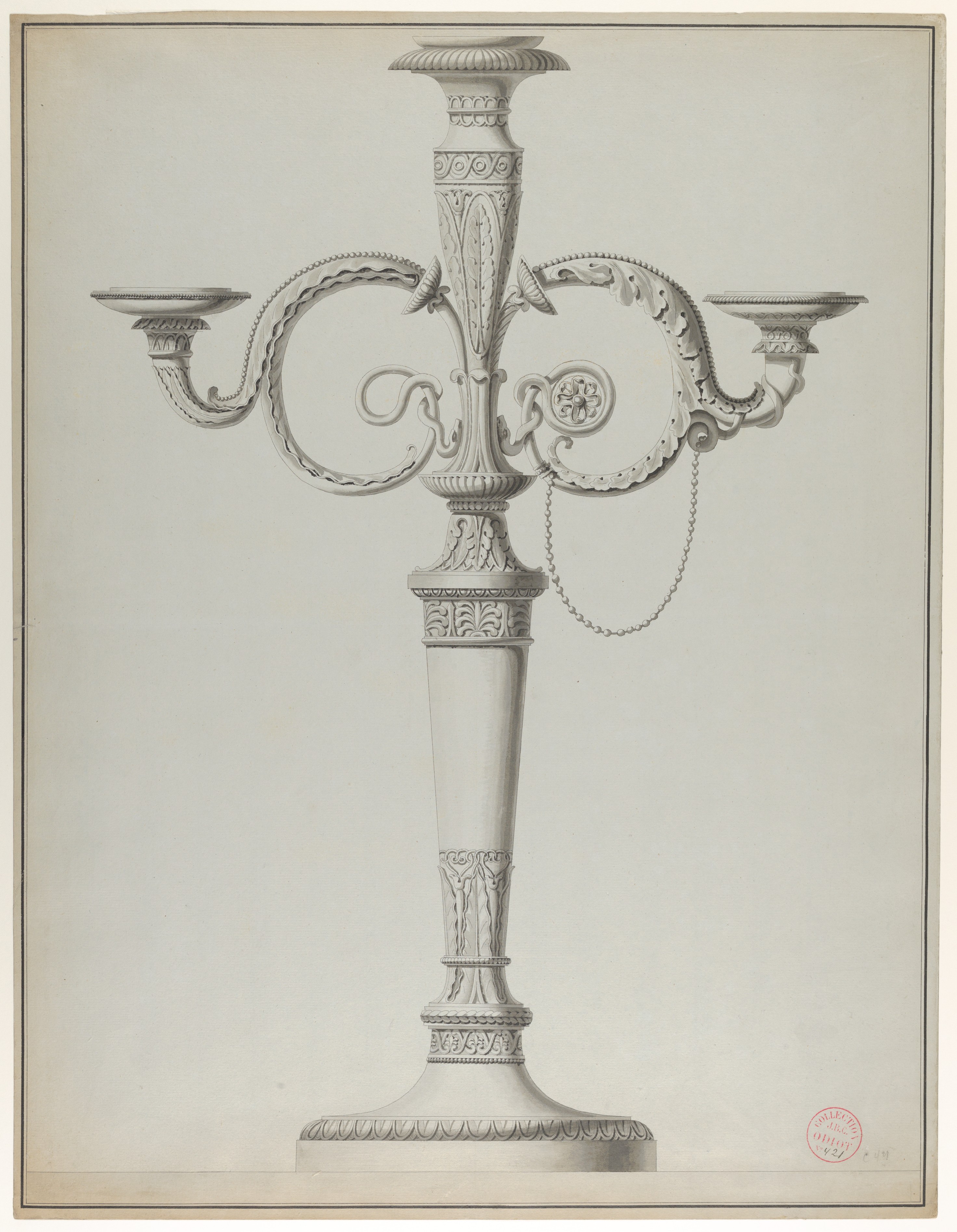 Ornate Candelabra Design Drawing