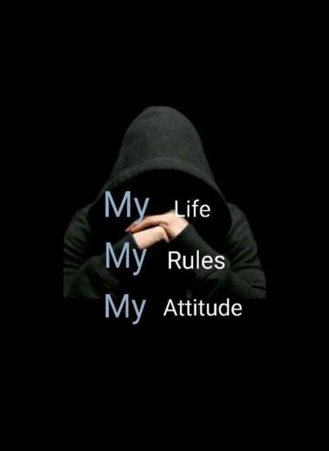 Hooded Figure Attitude Quote Graphic