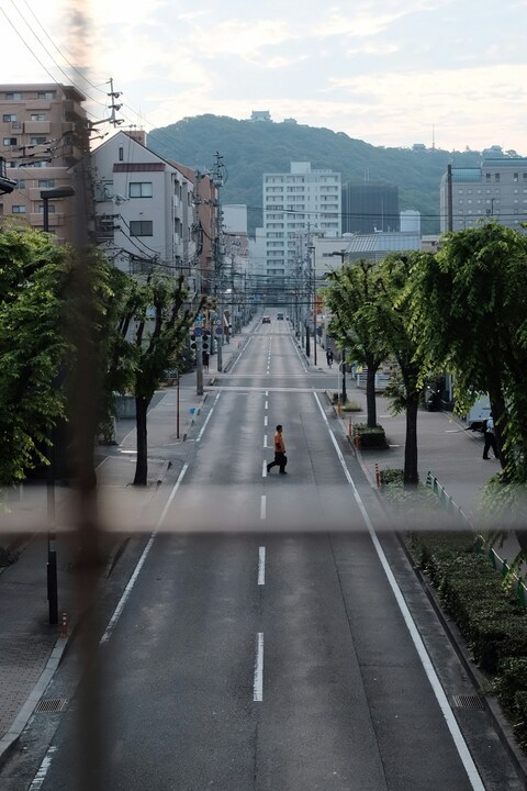 Japanese Hillside City Street