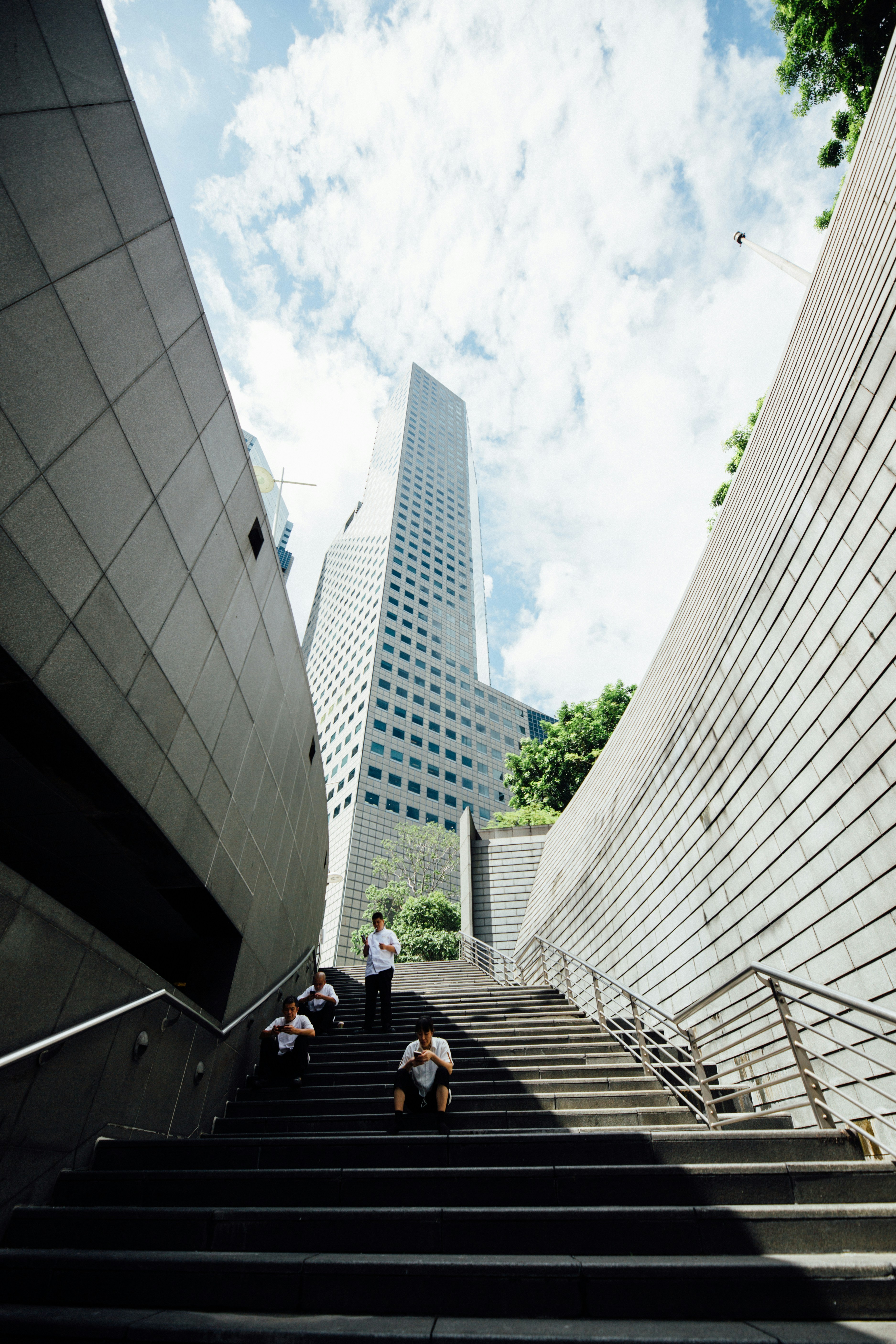 Downtown Stairs by Office Skyscraper