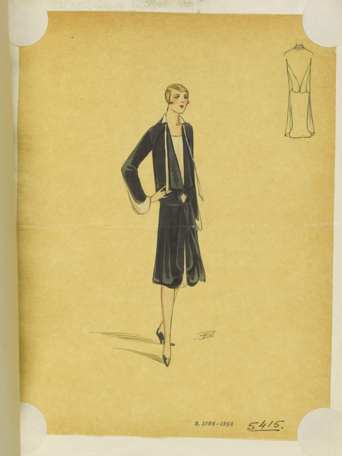 1920s Women's Fashion Design Sketch