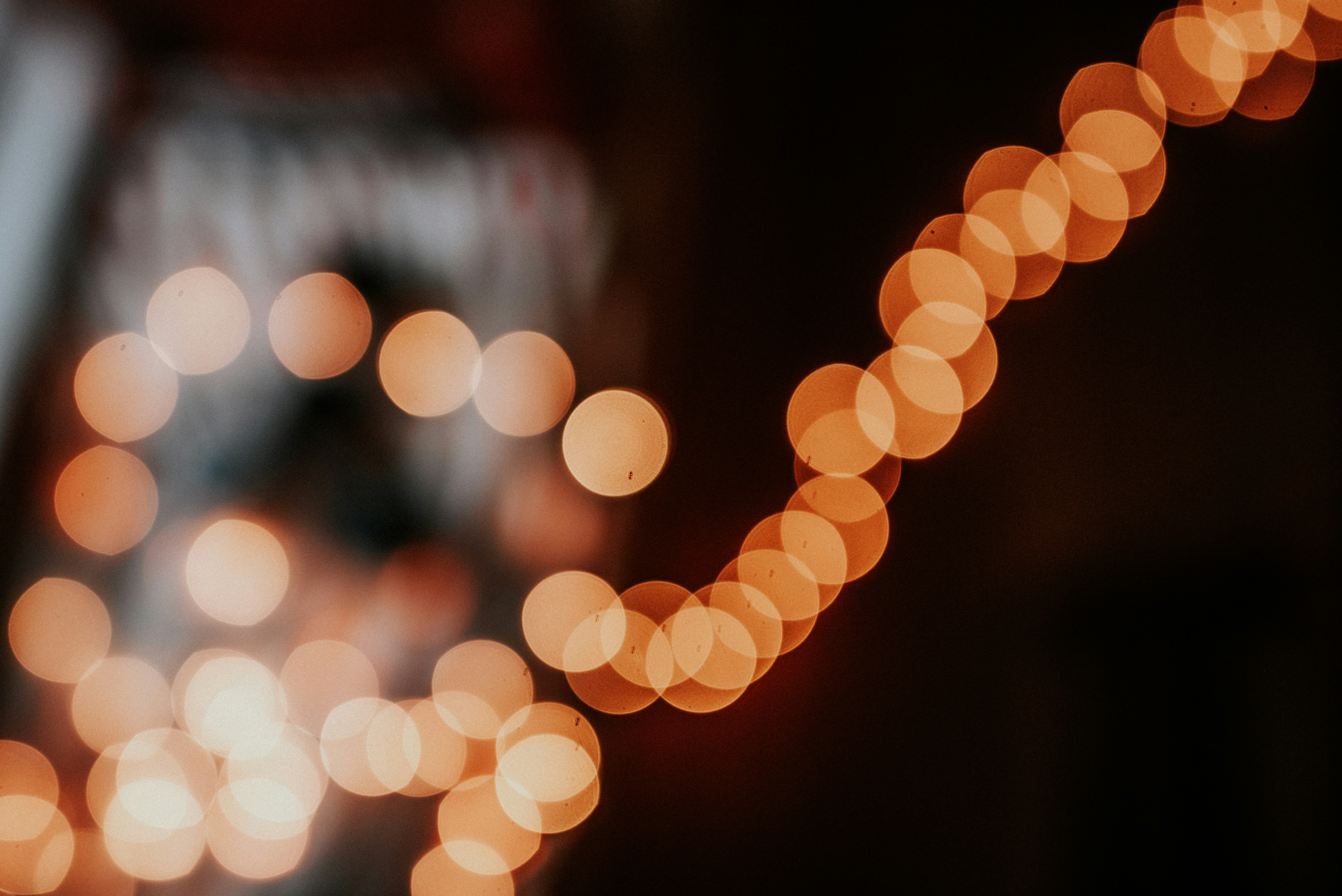 Warm Orange Bokeh Fairy Lights