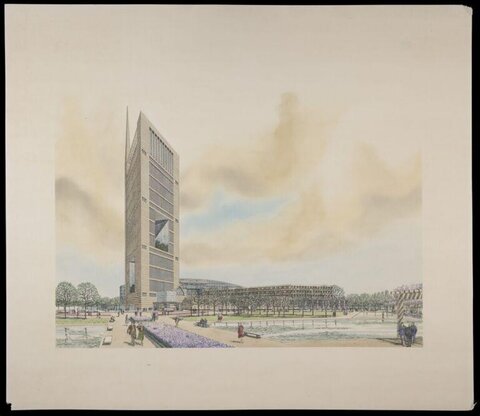 Modern Skyscraper Architectural Rendering