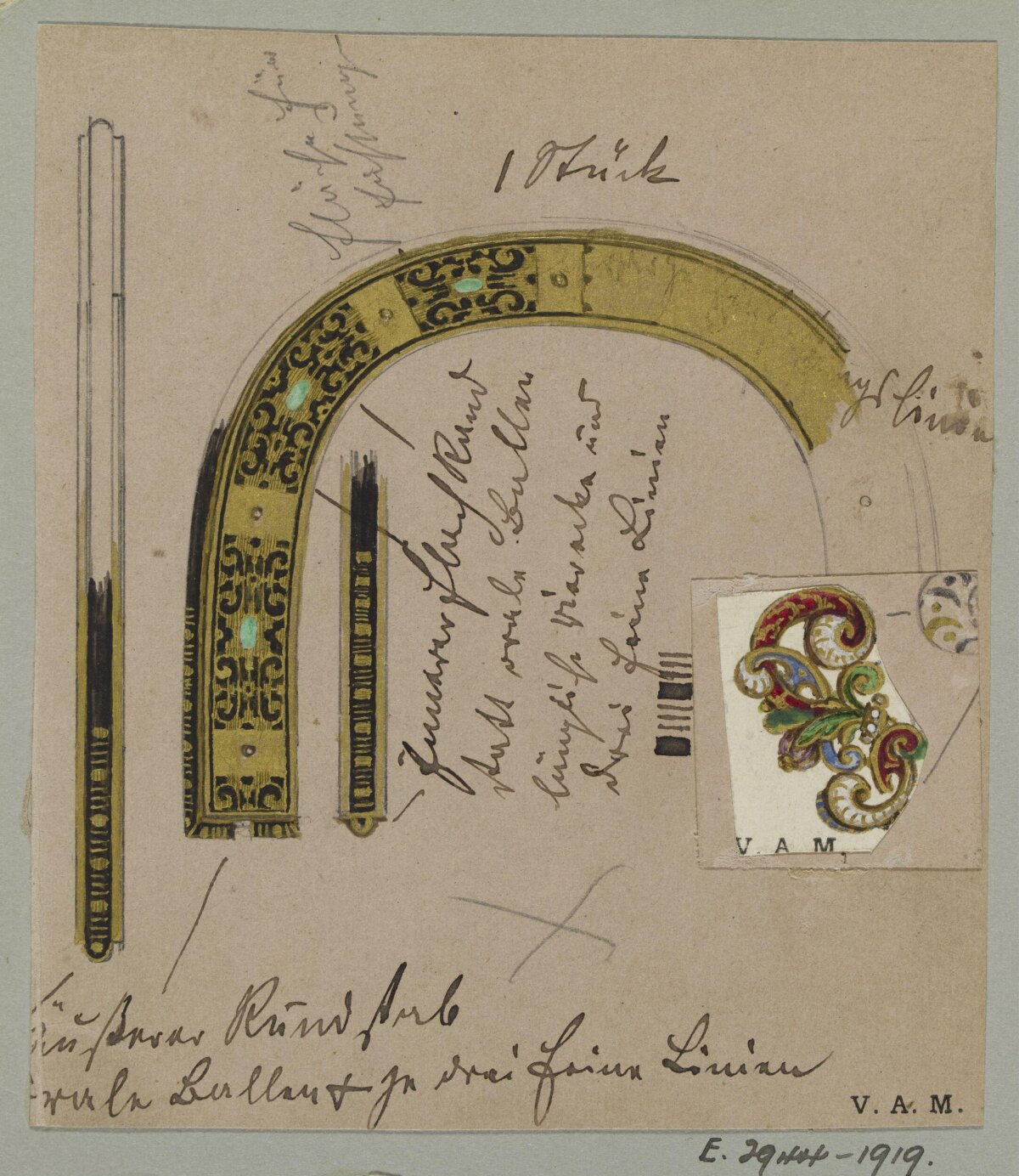 Vintage Jewelry Design Sketch