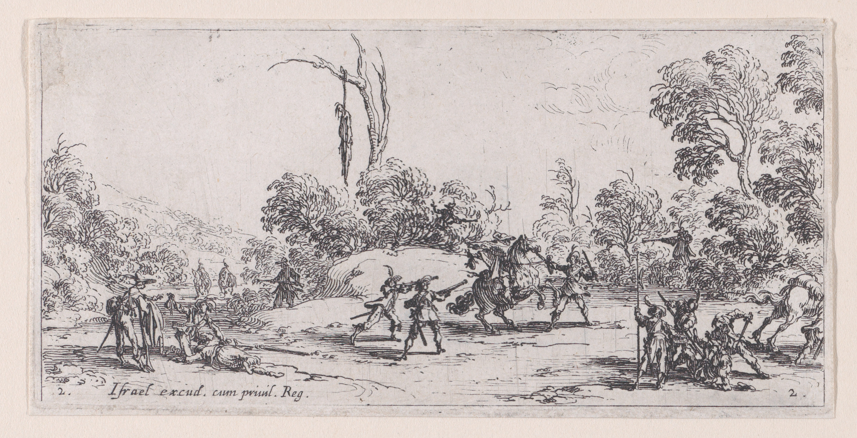 Etching of Roadside Robbery Scene
