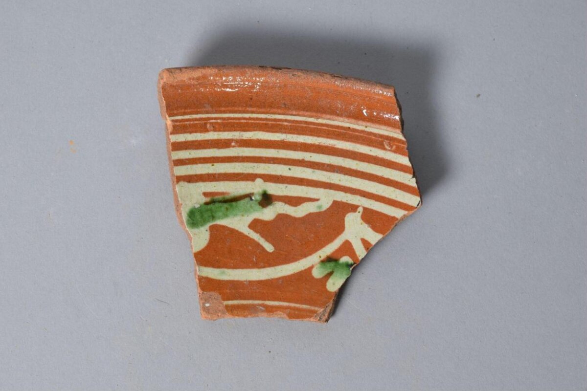 Colored Decorated Pottery Fragment