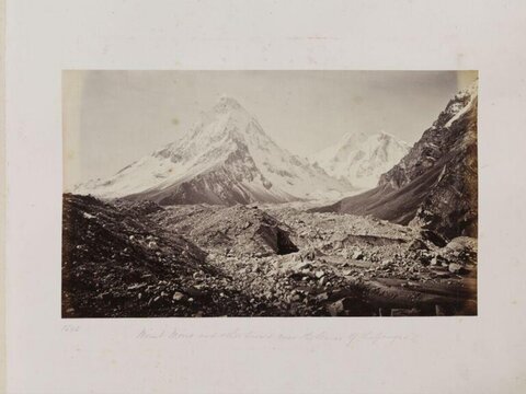 Vintage Snow-capped Mountain Glacier View