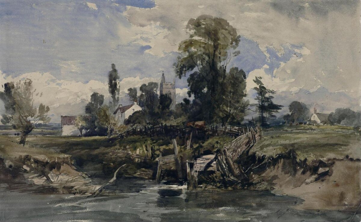 Village Riverbank Landscape
