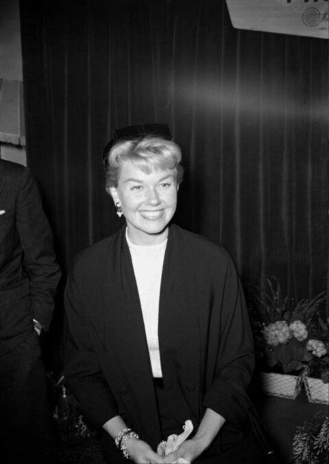 Doris Day Vintage Black and White Portrait