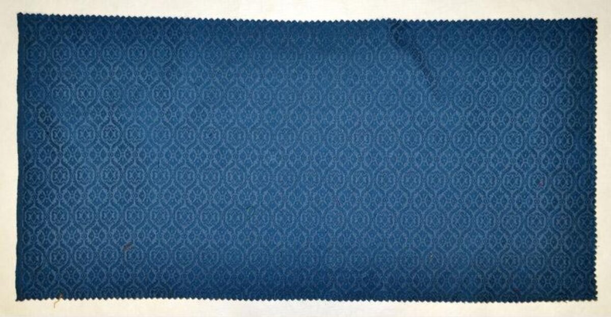 Blue Patterned Fabric Swatch