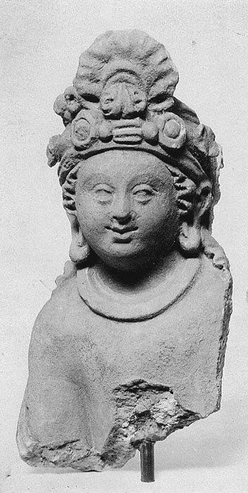 Ancient Deity Head Sculpture Fragment