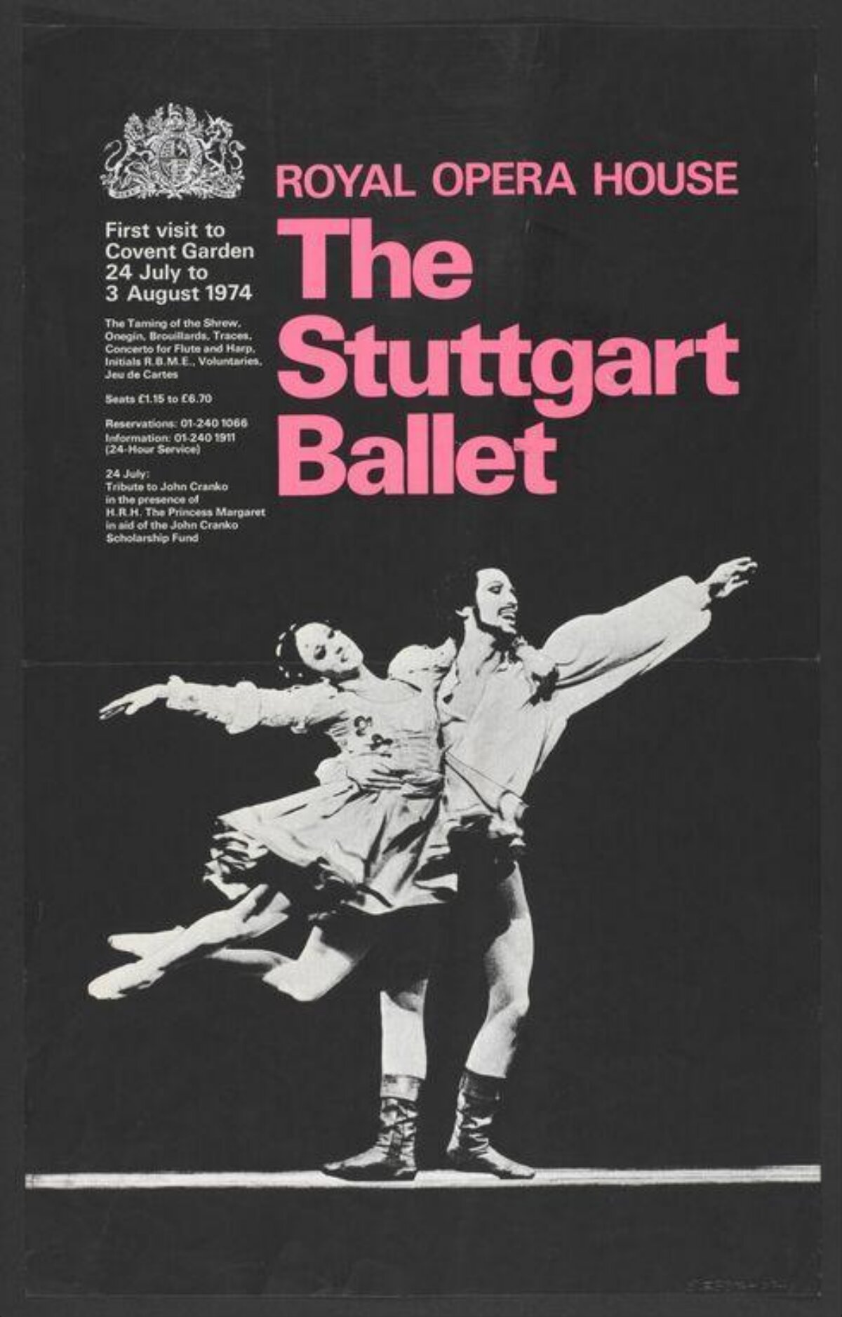 1974 Stuttgart Ballet Performance Poster