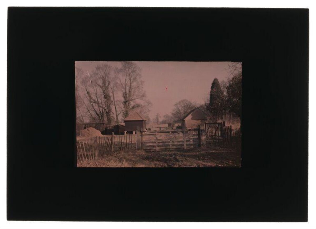 Vintage Rural Farm Gate Scene
