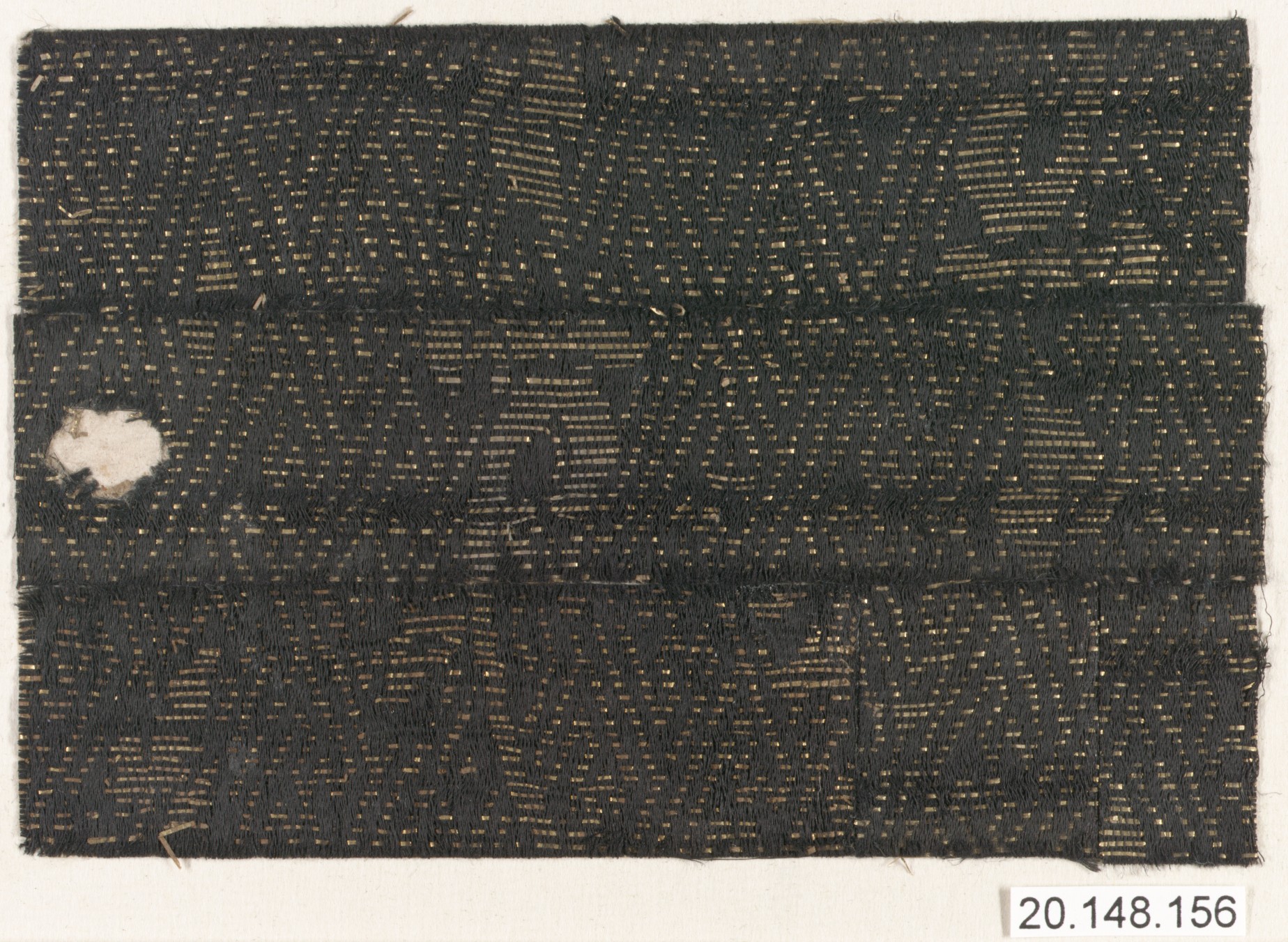 Ancient Black Gold Woven Textile Fragment